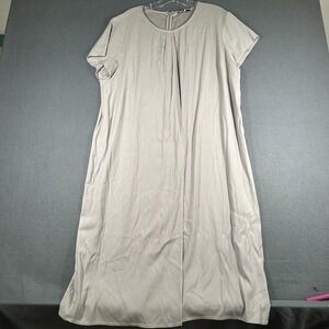 Universal Standard Dress Womens Medium Gray Sheath Midi Short Sleeve Pockets